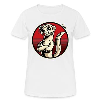 Cheeky weasel sticks out his tongue - Women's Breathable T-Shirt - white - Front - AI Model Female 172 dark (172cm)