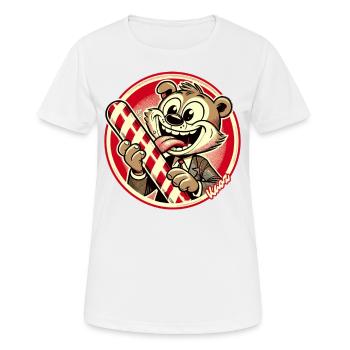 Drôle d’animal en costume avec une canne à sucre - T-shirt respirant Femme - blanc - Devant - AI Model Female 172 dark (172cm)