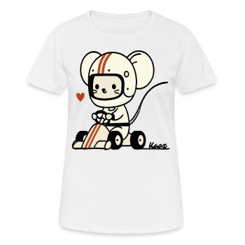 Go-Kart Maus-Rennfahrer - Frauen T-Shirt atmungsaktiv - Weiß - Vorne - AI Model Female 172 dark (172cm)