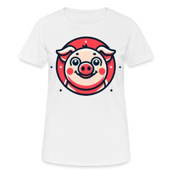 Funny little pig - Women's Breathable T-Shirt - white - Front - AI Model Female 172 dark (172cm)