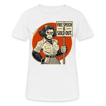 Gorilla with a shield: Freedom of expression sold out - Women's Breathable T-Shirt - white - Front - AI Model Female 172 dark (172cm)
