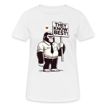 Bon gorille avec bouclier : Vous savez mieux ! - T-shirt respirant Femme - blanc - Devant - AI Model Female 172 dark (172cm)