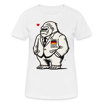Allemand Kandes Bunzler : Drôle de costume de gorille - T-shirt respirant Femme - blanc - Devant - AI Model Female 172 dark (172cm)