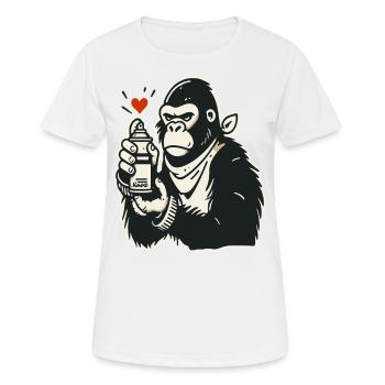 Graffiti Street Art Gorille avec Bombe aérosol - T-shirt respirant Femme - blanc - Devant - AI Model Female 172 dark (172cm)