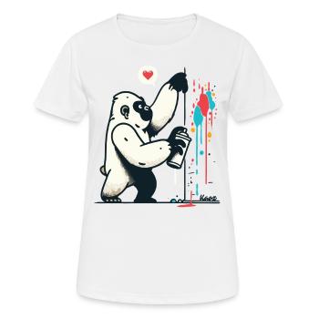 Graffiti gorille avec bombe aérosol - T-shirt respirant Femme - blanc - Devant - AI Model Female 172 dark (172cm)