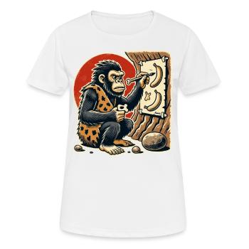 Homme des cavernes gorille peignant bananes - T-shirt respirant Femme - blanc - Devant - AI Model Female 172 dark (172cm)