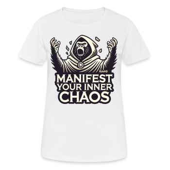 Prediger Gorilla, Manifestiere dein inneres Chaos - Frauen T-Shirt atmungsaktiv - Weiß - Vorne - AI Model Female 172 dark (172cm)