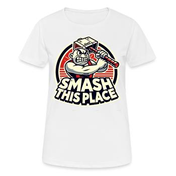 Smash This Place – Angry Hammerman - T-shirt respirant Femme - blanc - Devant - AI Model Female 172 dark (172cm)