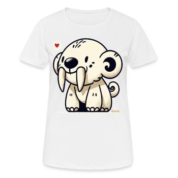 Mignon animal à dents de sabre - T-shirt respirant Femme - blanc - Devant - AI Model Female 172 dark (172cm)