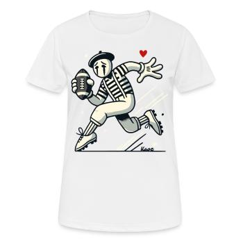Französischer Pantomime spielt American Football - Frauen T-Shirt atmungsaktiv - Weiß - Vorne - AI Model Female 172 dark (172cm)