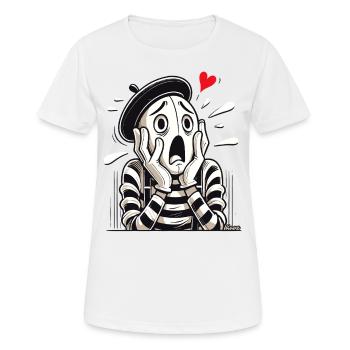 Dramatischer Pantomime – Liebe oder Verzweiflung? - Frauen T-Shirt atmungsaktiv - Weiß - Vorne - AI Model Female 172 dark (172cm)