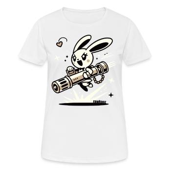 Bazooka Bunny – Doux et dangereux - T-shirt respirant Femme - blanc - Devant - AI Model Female 172 dark (172cm)