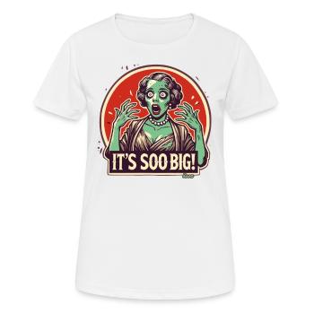 Retro-Zombie Frau im Schock: Es ist so riesig! - Frauen T-Shirt atmungsaktiv - Weiß - Vorne - AI Model Female 172 dark (172cm)
