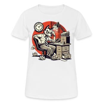 Annoyed in the office Wolf in a suit retro design - Women's Breathable T-Shirt - white - Front - AI Model Female 172 dark (172cm)