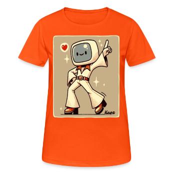 70s Retro Style Dance Floor: Disco Dancer - Women's Breathable T-Shirt - neon orange - Front - AI Model Female 172 dark (172cm)