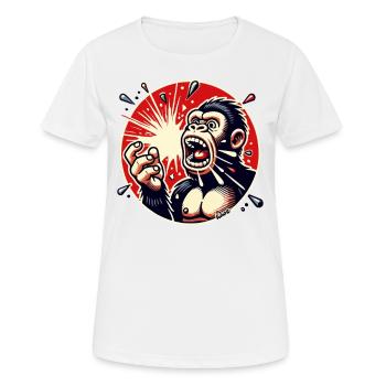 Balloon burst and gorilla in panic - Women's Breathable T-Shirt - white - Front - AI Model Female 172 dark (172cm)