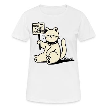 Chat protestataire sarcastique – Arc-en-avant ! - T-shirt respirant Femme - blanc - Devant - AI Model Female 172 dark (172cm)