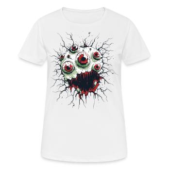 Œil de la terreur – Un monstre perce - T-shirt respirant Femme - blanc - Devant - AI Model Female 172 dark (172cm)