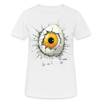 Eye in the Egg – Surreal Work of Art - Women's Breathable T-Shirt - white - Front - AI Model Female 172 dark (172cm)