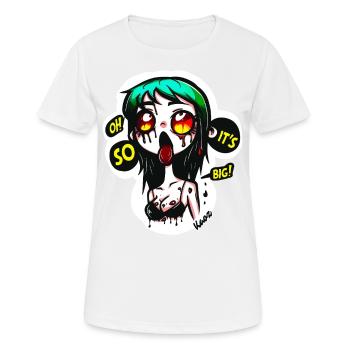Oh, It's So Big: Shocked Horror Zombie - Women's Breathable T-Shirt - white - Front - AI Model Female 172 dark (172cm)