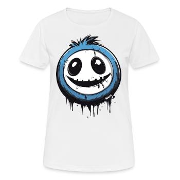 Lustiges Monster mit breitem Grinsen - Frauen T-Shirt atmungsaktiv - Weiß - Vorne - AI Model Female 172 dark (172cm)