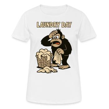 Laundry day at the overwhelmed monkey - Women's Breathable T-Shirt - white - Front - AI Model Female 172 dark (172cm)