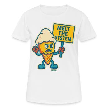 Rebellisches Eis mit „Das System schmelzen“ - Frauen T-Shirt atmungsaktiv - Weiß - Vorne - AI Model Female 172 dark (172cm)