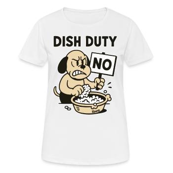 Cuisine Service de vaisselle et de vaisselle Le chien dit non - T-shirt respirant Femme - blanc - Devant - AI Model Female 172 dark (172cm)