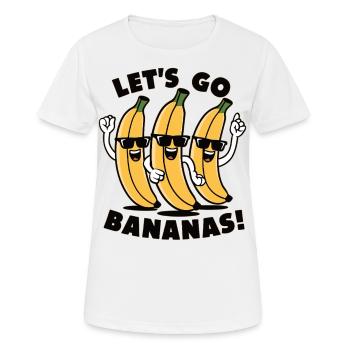 Tanzende Bananen mit Sonnenbrille - Frauen T-Shirt atmungsaktiv - Weiß - Vorne - AI Model Female 172 dark (172cm)