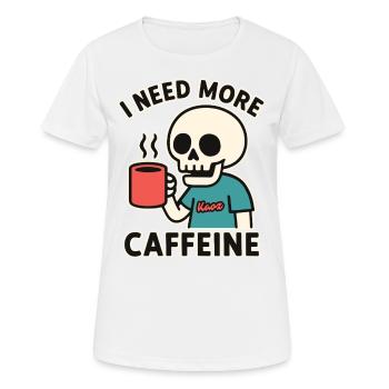 Funny Skeleton a besoin de plus de caféine ou de café - T-shirt respirant Femme - blanc - Devant - AI Model Female 172 dark (172cm)