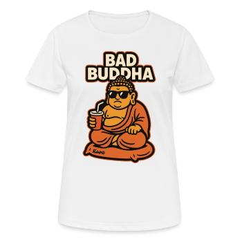 Bath Buddha with sunglasses and mug - Women's Breathable T-Shirt - white - Front - AI Model Female 172 dark (172cm)