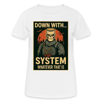 Skeleton vs. the System – Dark & Ironic - Women's Breathable T-Shirt - white - Front - AI Model Female 172 dark (172cm)