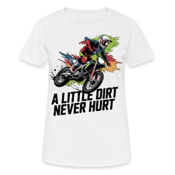 Motocross – Dreck ist geil! - Frauen T-Shirt atmungsaktiv - Weiß - Vorne - AI Model Female 172 dark (172cm)