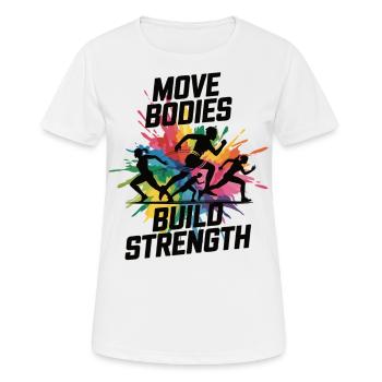 Power & Bewegung Shirt - Frauen T-Shirt atmungsaktiv - Weiß - Vorne - AI Model Female 172 dark (172cm)
