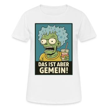 Zombie mit Slush – Das ist aber gemein! - Frauen T-Shirt atmungsaktiv - Weiß - Vorne - AI Model Female 172 dark (172cm)