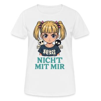 Pas avec moi – Angry Girl - T-shirt respirant Femme - blanc - Devant - AI Model Female 172 dark (172cm)