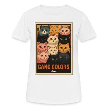 Gang Colors - Cats Gang - Women's Breathable T-Shirt - white - Front - AI Model Female 172 dark (172cm)