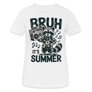 Cool raccoon with boombox - Women's Breathable T-Shirt - white - Front - AI Model Female 172 dark (172cm)