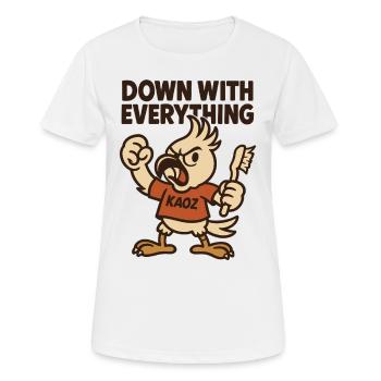 Down with Everything: Anarcho-Rage Bird - Women's Breathable T-Shirt - white - Front - AI Model Female 172 dark (172cm)