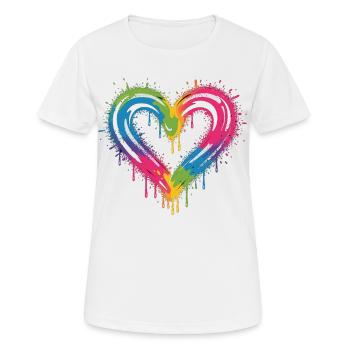 Colorful Heart Shirt - Women's Breathable T-Shirt - white - Front - AI Model Female 172 dark (172cm)