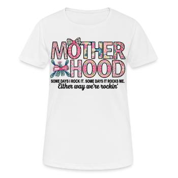 Mama Blumen Spruchshirt - Frauen T-Shirt atmungsaktiv - Weiß - Vorne - AI Model Female 172 dark (172cm)