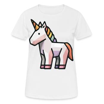 Licorne géométrique – Art animalier fantastique Low Poly - T-shirt respirant Femme - blanc - Devant - AI Model Female 172 dark (172cm)