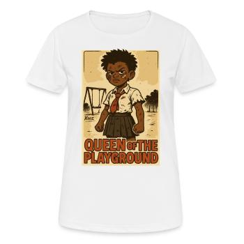 Reine écolière forte sur la cour de récréation - T-shirt respirant Femme - blanc - Devant - AI Model Female 172 dark (172cm)
