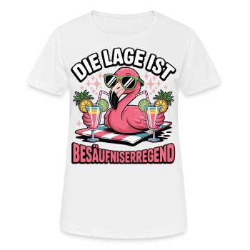 Flamingo de fête Ivresse - T-shirt respirant Femme - blanc - Devant - AI Model Female 172 dark (172cm)
