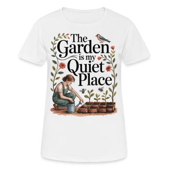 Garden time – My quiet retreat - Women's Breathable T-Shirt - white - Front - AI Model Female 172 dark (172cm)