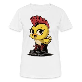 Punk Chick with Boots – Rebellious & Cute - Women's Breathable T-Shirt - white - Front - AI Model Female 172 dark (172cm)