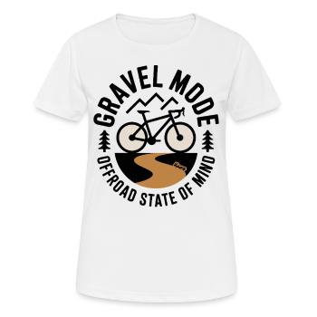 Vélo de gravier avec motif de montagne et chemin de gravier - T-shirt respirant Femme - blanc - Devant - AI Model Female 172 dark (172cm)