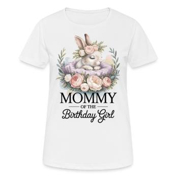 Bunnies Fleurs Maman Chemise d’anniversaire - T-shirt respirant Femme - blanc - Devant - AI Model Female 172 dark (172cm)