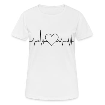 Herz Frequenz - Frauen T-Shirt atmungsaktiv - Weiß - Vorne - AI Model Female 172 dark (172cm)