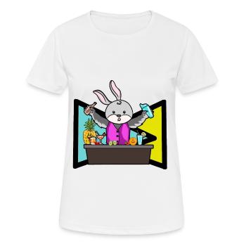 Osterhase Barman Fête de Pâques Fête animaux Beuverie - T-shirt respirant Femme - blanc - Devant - AI Model Female 172 dark (172cm)